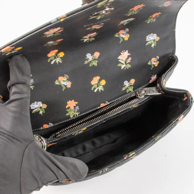 Saint Laurent Floral Medium College Bag in Black from Labellov, photo 6 of 8