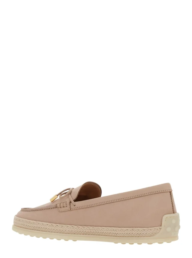Tod's Pink Loafers with Bow Detail and Rope Tirm in Leather Woman in Pink 100% Calf, photo 5 of 8 from Gaudenzi Boutique