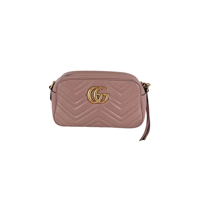 Gucci Small Marmont Camera Nude Crossbody Bag from The Purse Affair