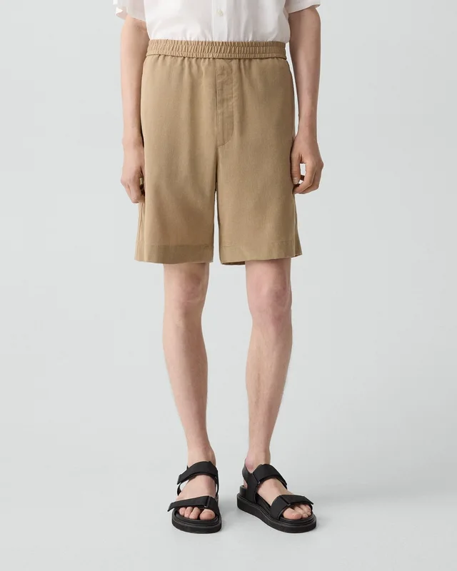 Theory Relaxed Pull-On Short in Performance Suiting in FRESH KHAKI, photo 10 of 10 from Theory