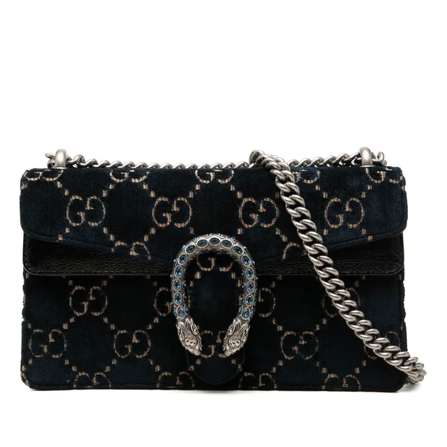 Blue Gucci Medium GG Velvet Dionysus Crossbody in Blue Velvet from Designer Revival, photo 1 of 1