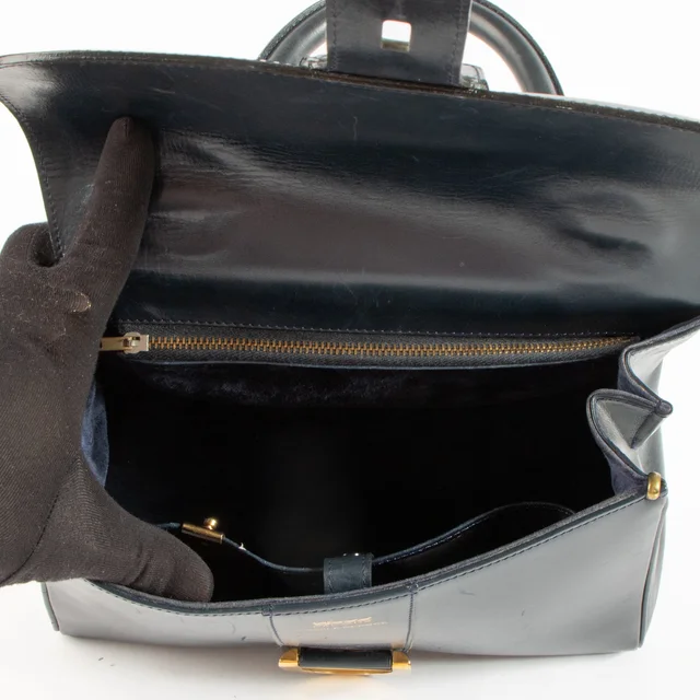 Delvaux 1970s Blue Box Calf Brillant MM Bag in Blue Box leather from Labellov, photo 7 of 9
