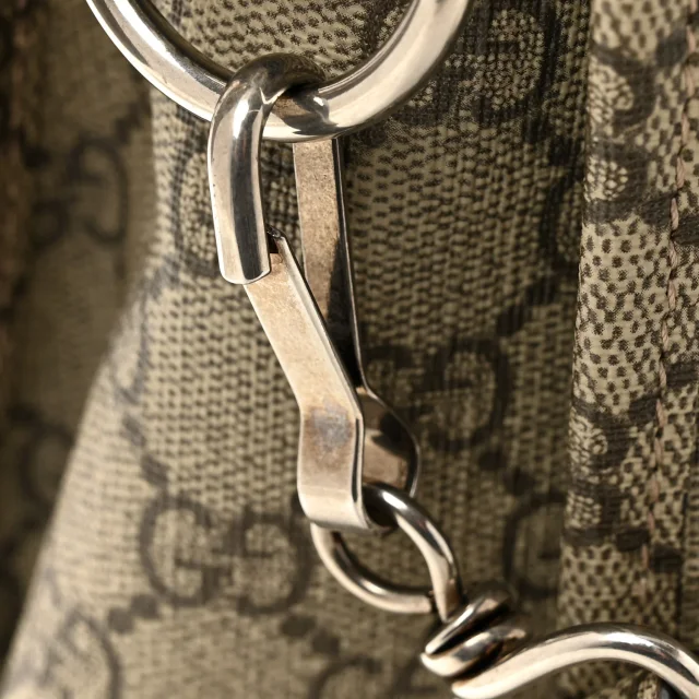 Balenciaga X GUCCI GG Supreme Monogram Neo Classic Silver Hardware City Beige Ebony in Beige Coated canvas from FASHIONPHILE, photo 12 of 14