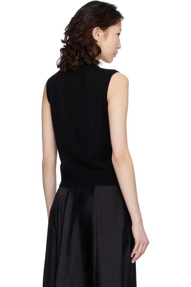 ANINE BING Black Moni Crop Tank Top, photo 3 of 4 from SSENSE