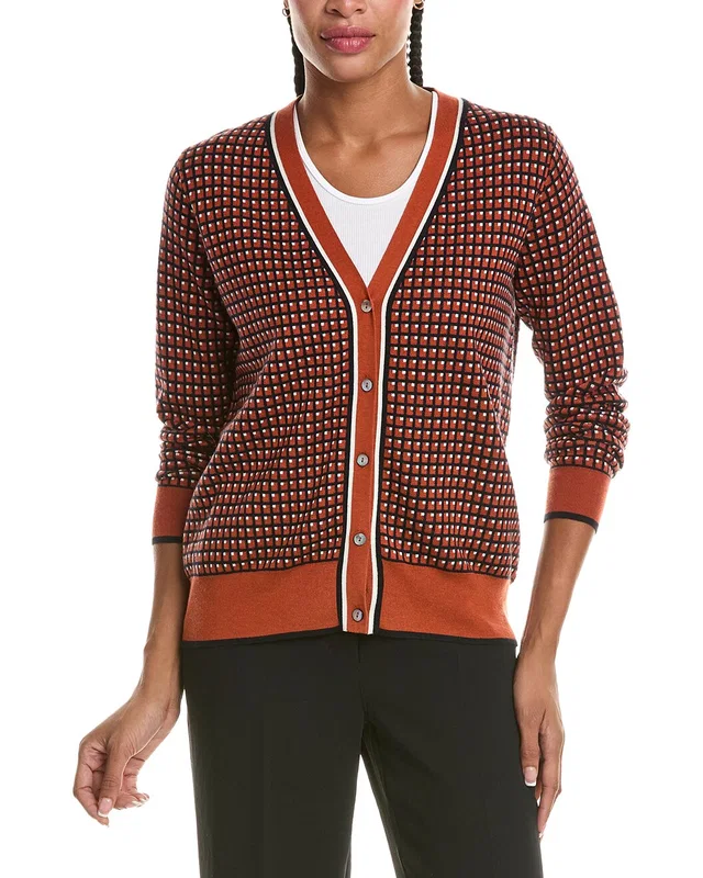 N.PEAL Jacquard Knit Silk & Cashmere-Blend Cardigan, image 1 of 1 from Rue La La