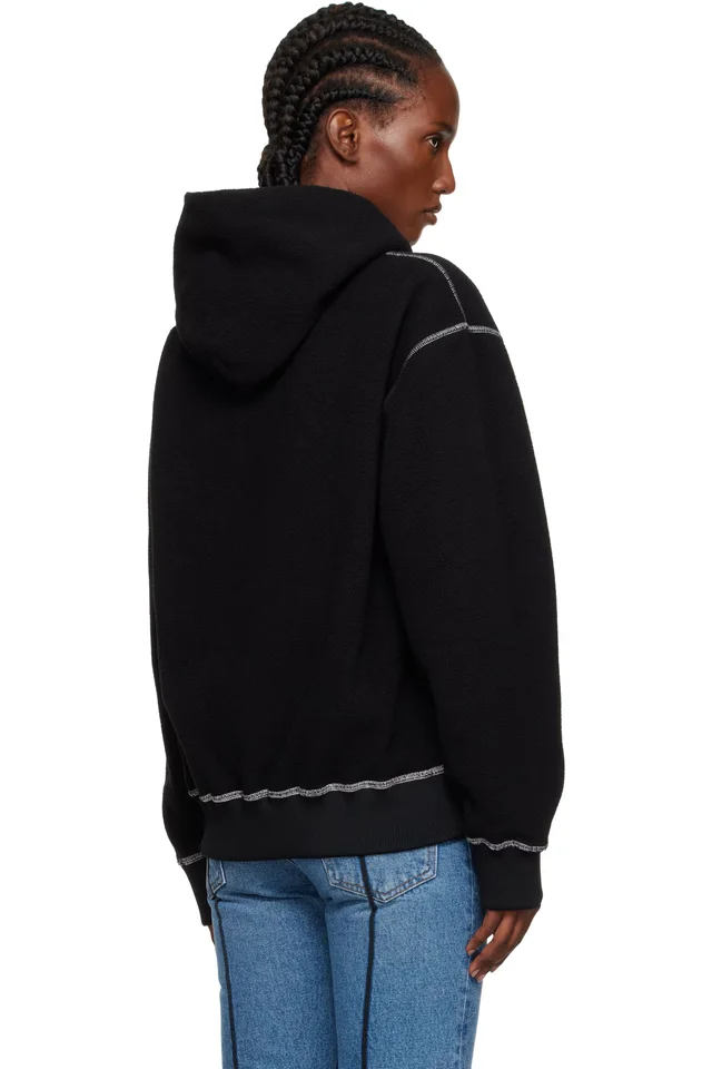 MM6 Maison Margiela Black 'Welcome' Hoodie, photo 3 of 4 from SSENSE