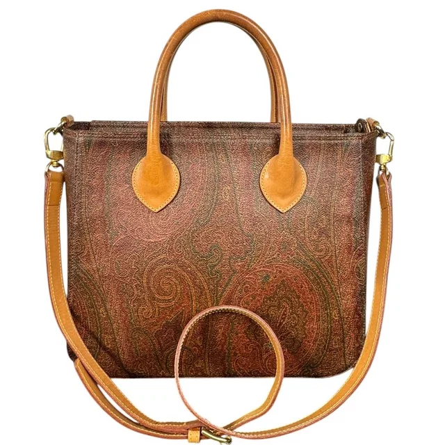Etro Satchel Crossbody Bag in neutral|red|brown Leather from Poshmark
