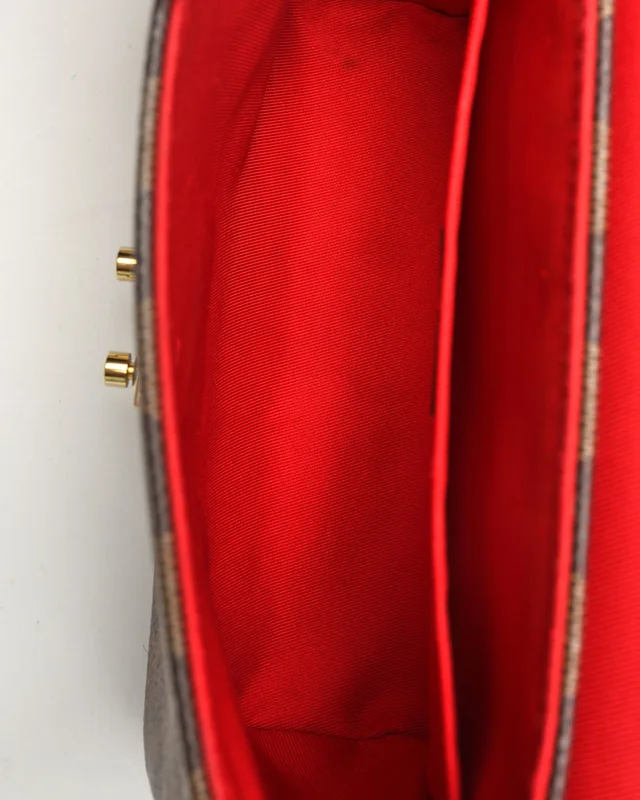 Louis Vuitton Damier Ebene Croisette Bag in Brown Silk from A Retro Tale, photo 7 of 9