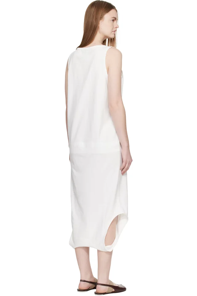 MM6 Maison Margiela White Multi Wear Cotton Jersey Midi Dress, photo 3 of 4 from SSENSE