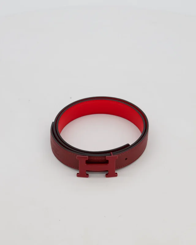 Hermès H Belt in Burgundy Swift leather from Sellier, photo 3 of 6