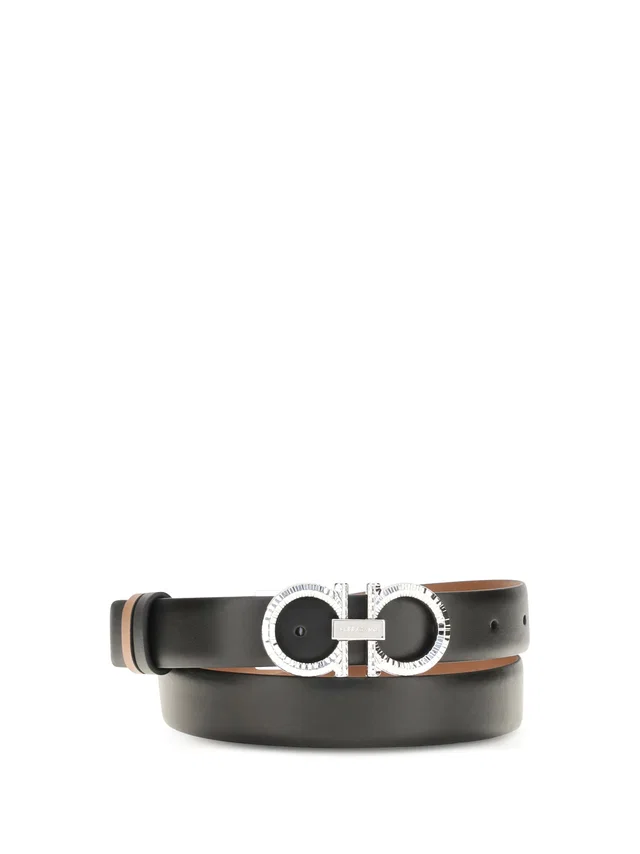Ferragamo Belt — Brown Cognac Calf Leather Bos Taurus in Brown Calfskin from HEWI