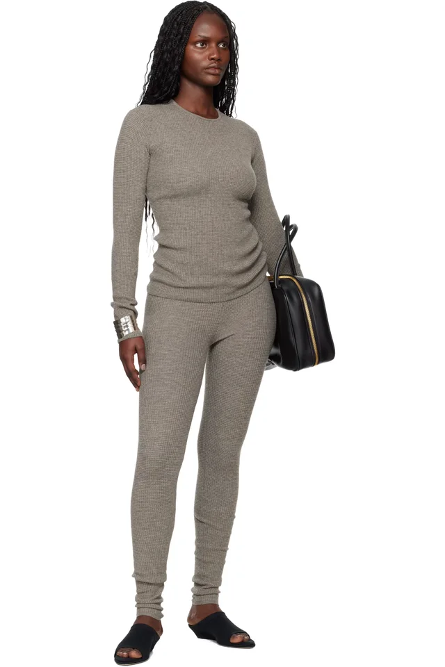 Fear of God ESSENTIALS Brown Holiday Waffle Long Sleeve T-shirt, photo 4 of 4 from SSENSE