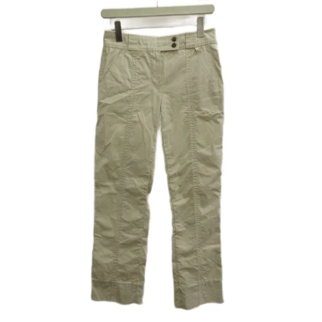 Louis Vuitton Chino Pants 38 Ivory Full Length Logo Button PP in White from The Reluxe