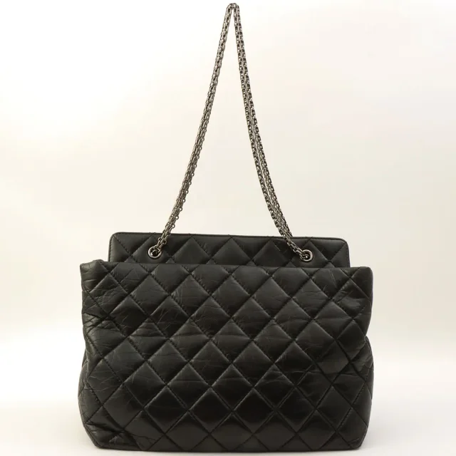 Chanel 2.55 Chain Shoulder Bag, Black, circa 2013 in Black Leather from VINTAGE QOO TOKYO, photo 2 of 11