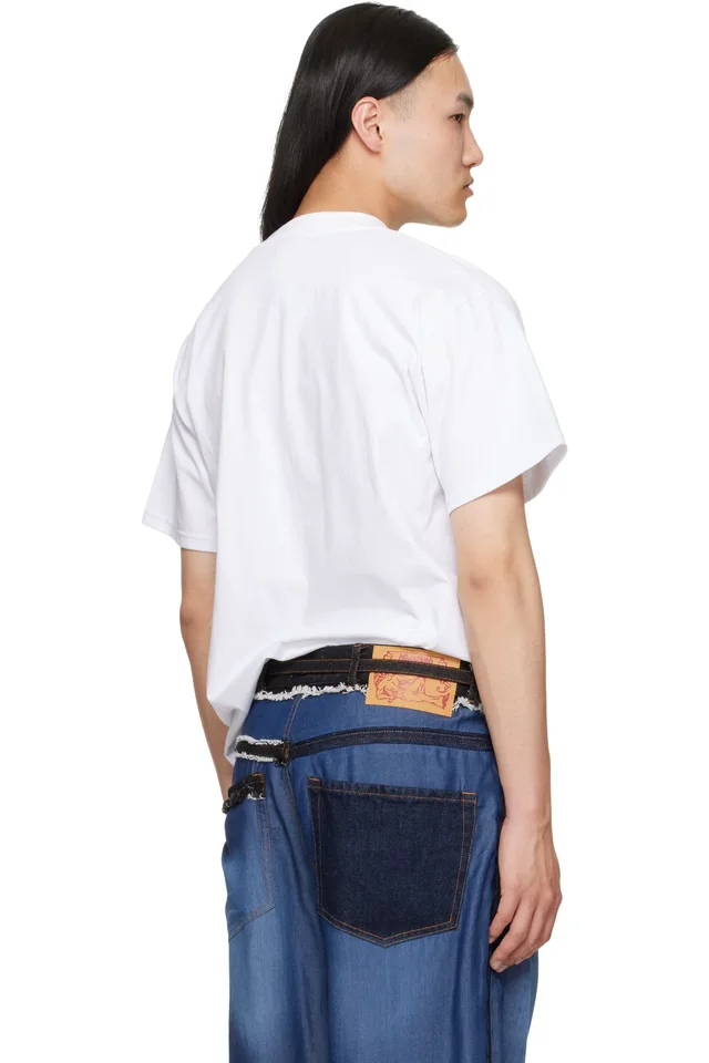 Magliano White Classic T-shirt, photo 3 of 4 from SSENSE