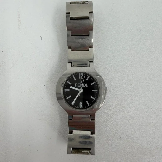 Fendi Women's Analogue Watch - Silver/Black in black|silver|gray from Depop, photo 1 of 1