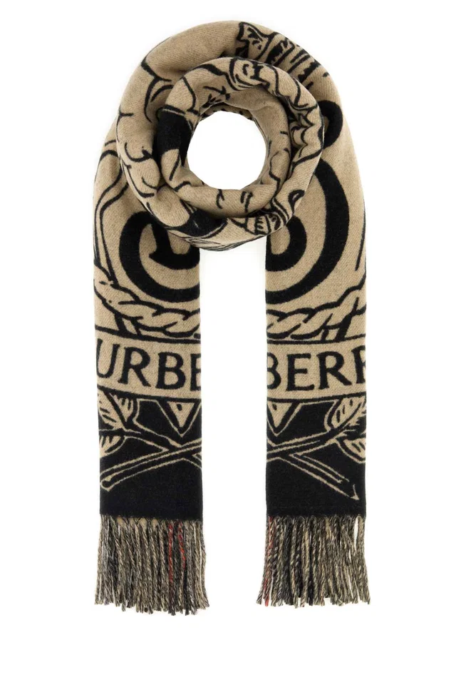 Burberry Stormy Knight Scarf — Beige Exterior: Cashmere Scarfs in Beige Cashmere from HEWI