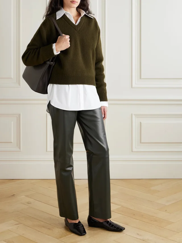 TOVE Yeal paneled leather straight-leg pants in Green, photo 2 of 2 from NET-A-PORTER (Canada)