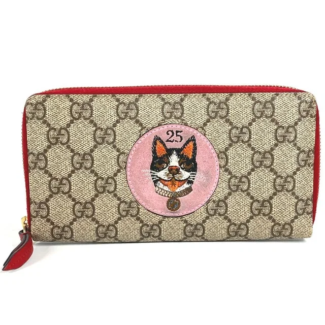 Gucci Wallet Bosco GG Supreme Canvas Beige in Beige Canvas from The Reluxe