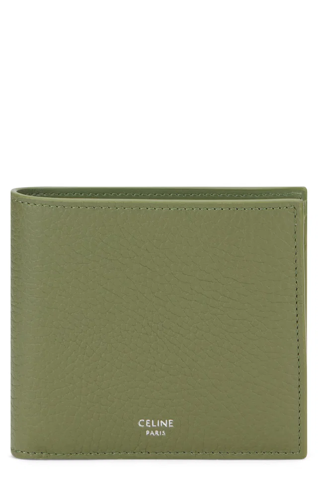 Celine Hammered Calf Skin Wallet — Green & Cardholders in Green from HEWI