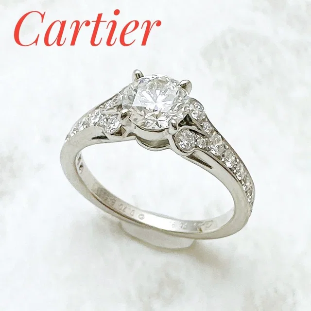 Cartier Ballerina Solitaire Diamond 0.70 Platinum Ring 50 10 from The Reluxe