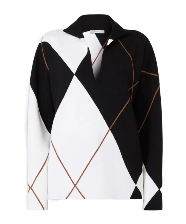 Relaxed-Cut Argyle Jumper, image 1 of 1 from SENSER