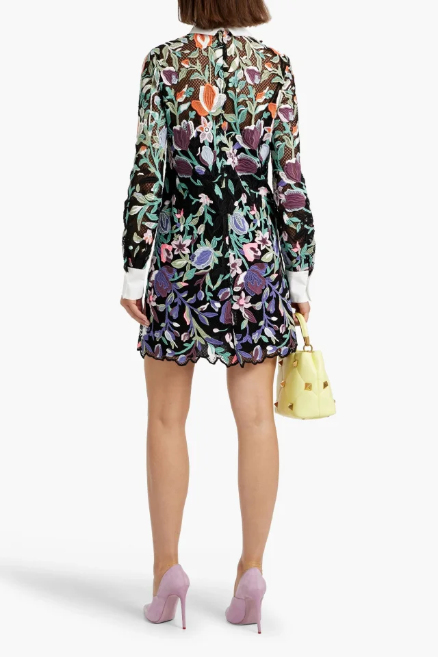 Valentino Garavani Cotton-Blend Guipure Lace Mini Dress, photo 3 of 5 from THE OUTNET