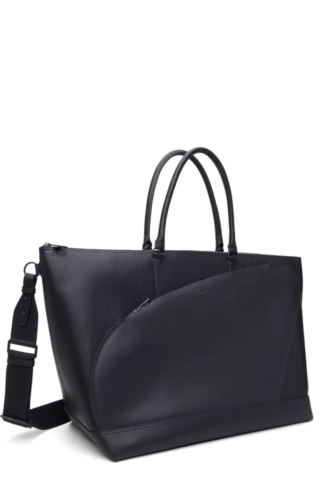 Black 'Club Lacoste' Grain Leather Weekend Tote, photo 2 of 2 from SSENSE