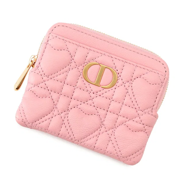 Dior Karo Lavender Coin Purse Pink Lambskin in Pink Lambskin from GALLERY RARE