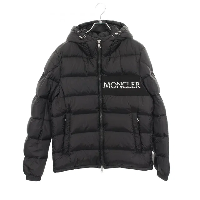 Moncler Down Jacket Aiton Hooded Black Nylon in Black Nylon from The Reluxe