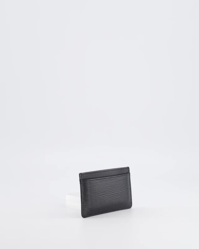 Epi Leather Cardholder with LV Logo Stamp Detail in Black Leather from Sellier, photo 4 of 10