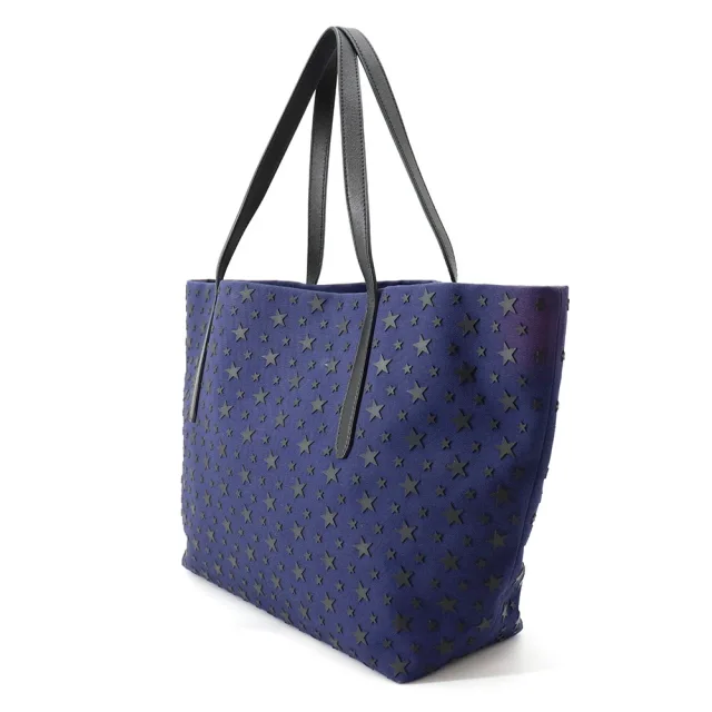 Jimmy Choo Star motif tote bag Navy/Black Canvas Leather in Black Canvas from GALLERY RARE, photo 2 of 15