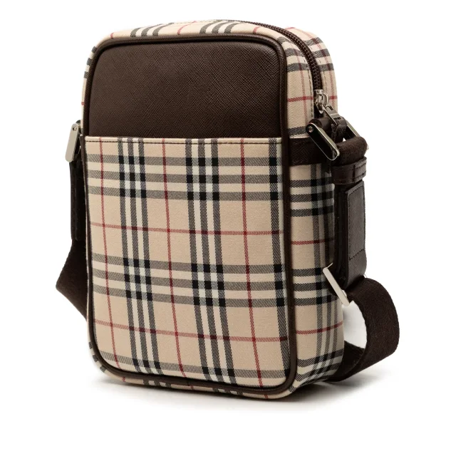 Beige Burberry House Check Canvas Crossbody in Beige Canvas from Designer Revival, photo 2 of 7