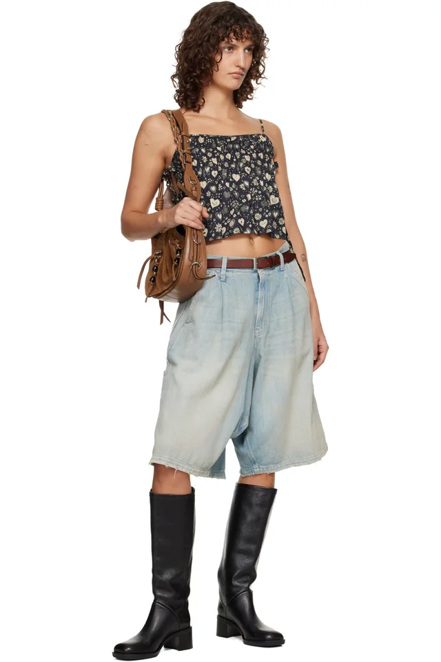R13 Black Square Neck Tie Camisole, photo 4 of 4 from SSENSE
