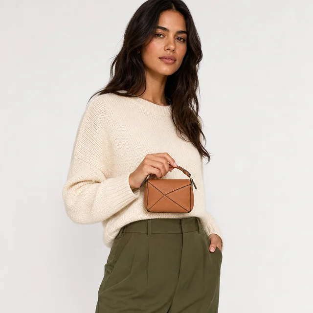 Loewe Mini Puzzle Bag Caramel in Calfskin from The Purse Affair