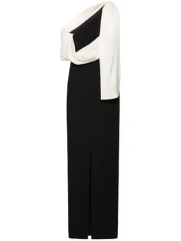 Roland Mouret Long dress with asymmetric draping in 60% Acetate, 40% Polyester, photo 5 of 5 from LUISAVIAROMA
