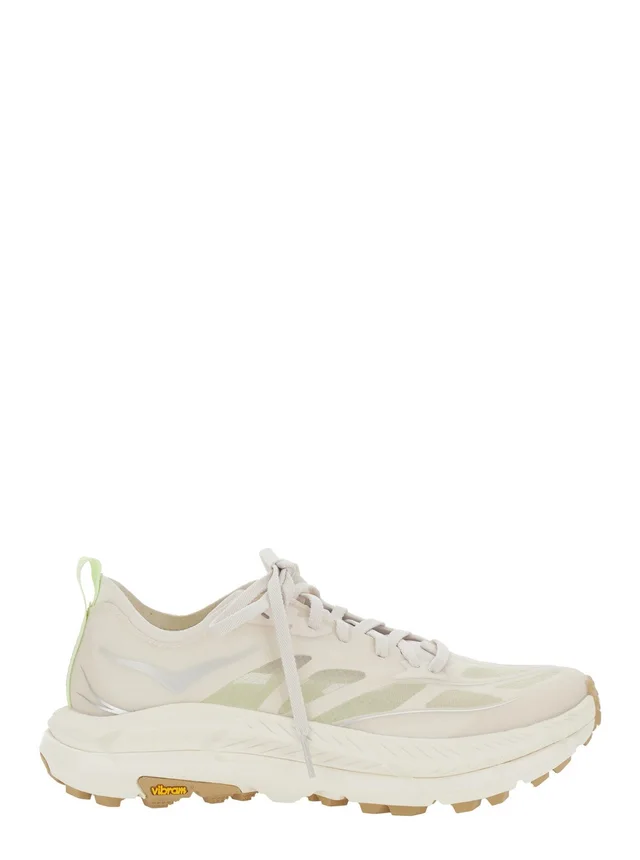 HOKA Sneaker 'Mafate Speed 4 Lite' Low Top with Mesh Inserts in Tech Fabric White Unisex in White, photo 2 of 5 from Gaudenzi Boutique