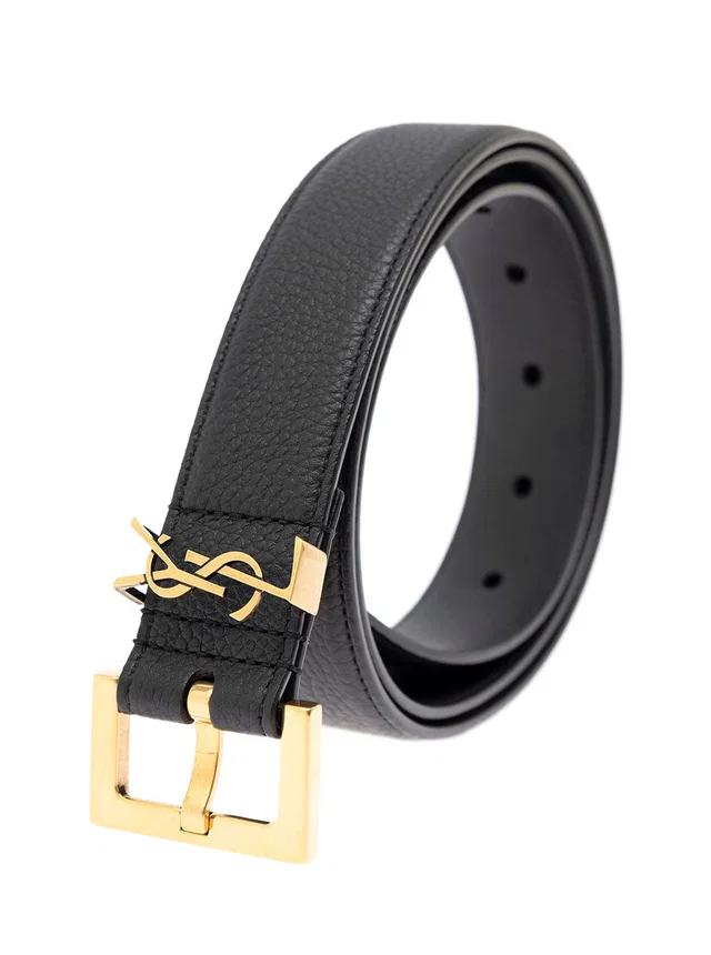 Saint Laurent Calf Leather Belt — Black in Black Calfskin from HEWI
