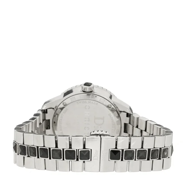 Dior Stainless Steel Diamond Sapphire 33mm Christal Quartz Watch Black in Black from FASHIONPHILE, photo 3 of 4