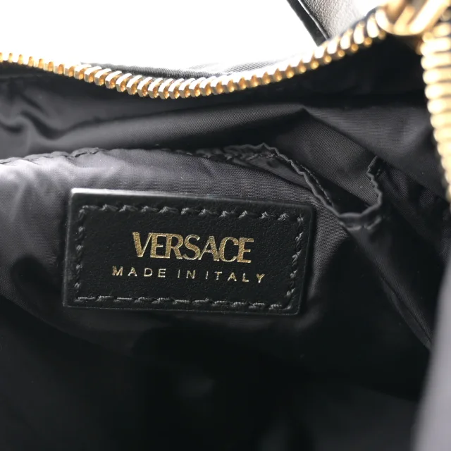Versace Tribute Chain Crossbody Shoulder Bag Black in Black Nylon from FASHIONPHILE, photo 6 of 11