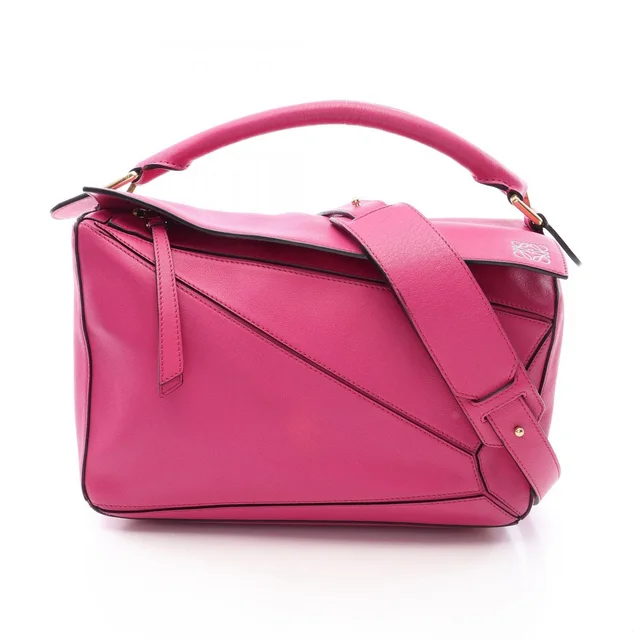 Loewe Handbag Puzzle Bag 2-Way Magenta Leather in Leather from The Reluxe