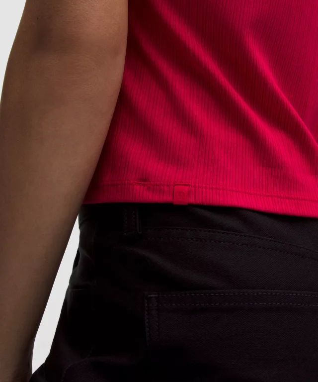 lululemon Hold Tight Micro-Rib Straight-Hem T-Shirt in Mulberry Spark, photo 5 of 6 from lululemon