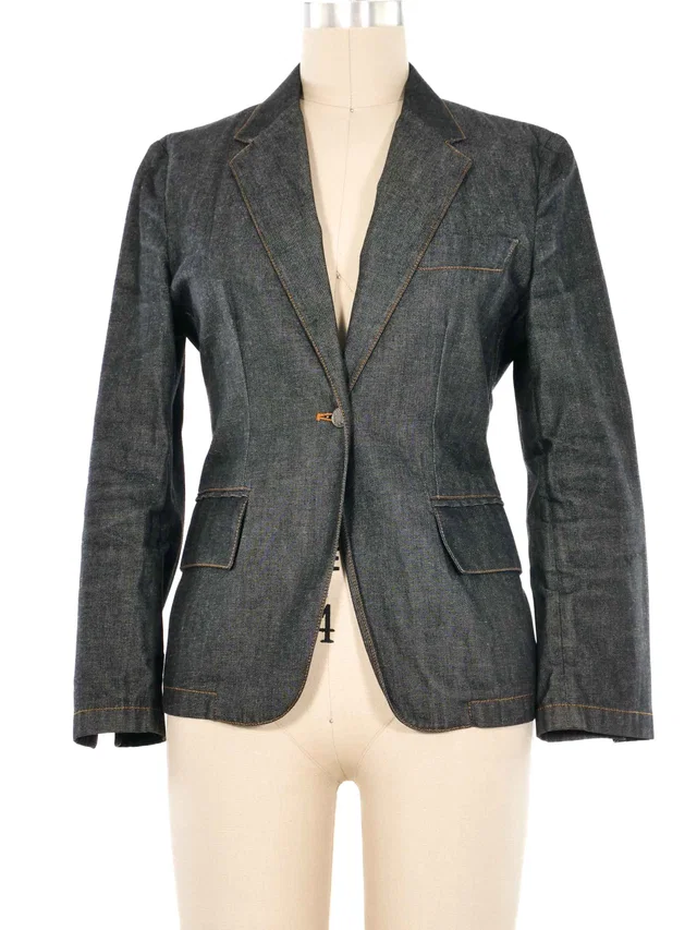 2000 Gucci Dark Denim Jacket in Denim from Arcade Vintage