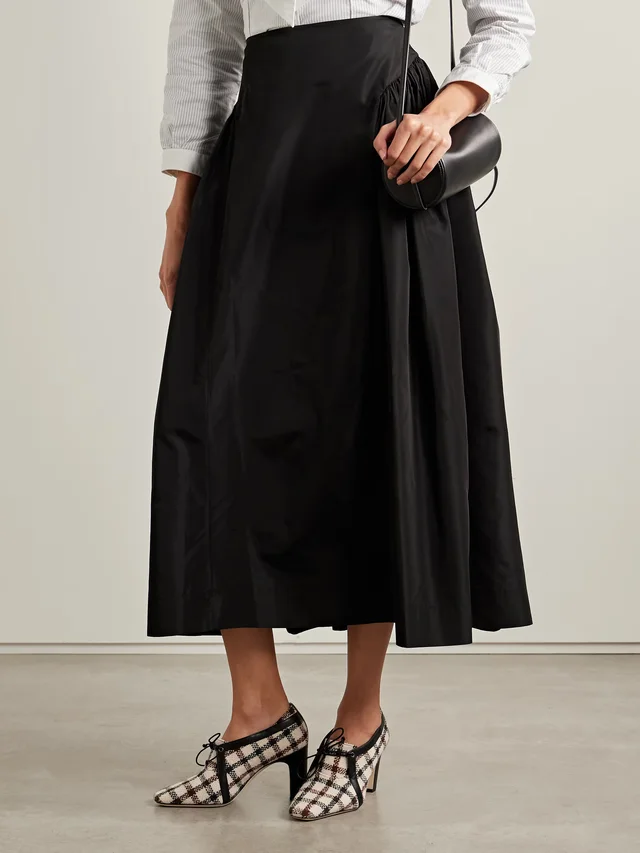 MANOLO BLAHNIK Stagira 90 leather-trimmed checked tweed pumps in White, photo 2 of 2 from NET-A-PORTER (Canada)
