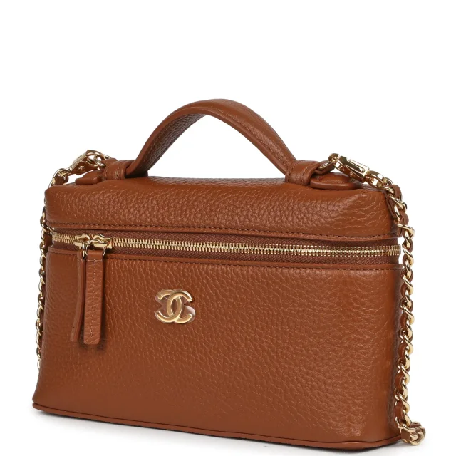 Chanel "Supple" Top Handle Long Vanity Case in Brown Caviar leather from Madison Avenue Couture, photo 5 of 9