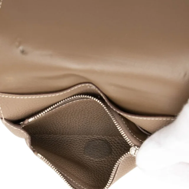 Brown Hermès Togo Dogon Compact Wallet in Brown Togo leather from Designer Revival, photo 2 of 2