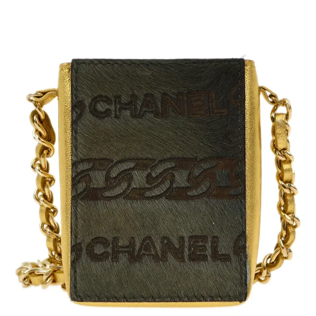 Chanel 2000-2001 Pony Hair Chain Shoulder Cigarette Case in Leather from AMORE Vintage Tokyo