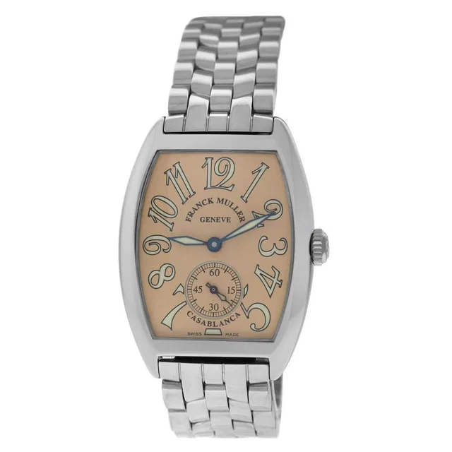 Franck Muller Casablanca Hand Wind Champagne Dial Unisex Watch 7500 in silver|neutral|gray|white|blue from Jomashop.com