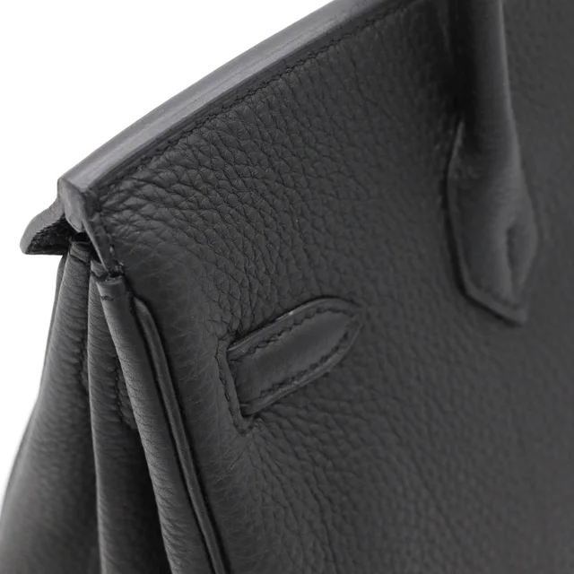 (Super new ♥️ complete accessories) Hermès Birkin 25 BK25 black with gold hardware Togo calfskin handbag platinum package C engraving in Togo leather from Popchill, photo 10 of 22