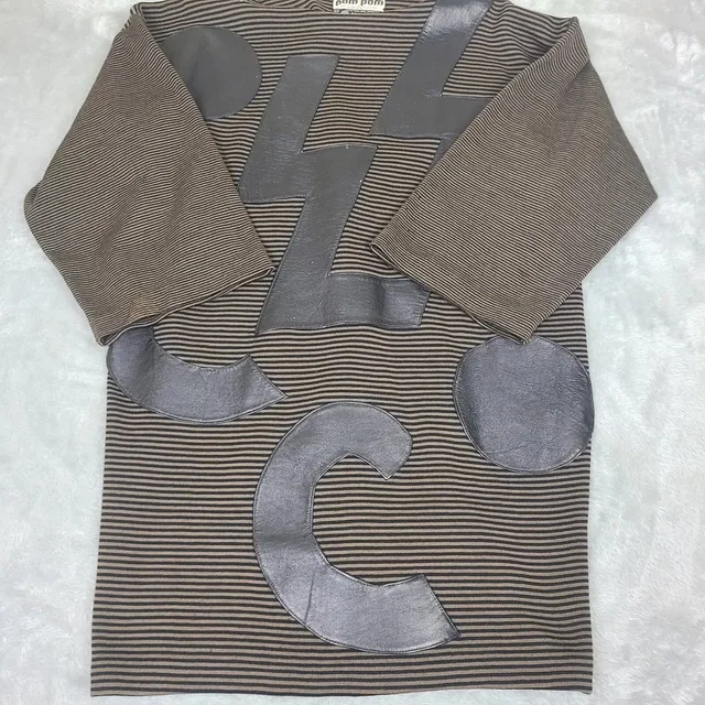Pomellato Pom Frank Owen Vintage Sweater Wool Leather Black Sz S in Brown in red|brown Wool from Grailed